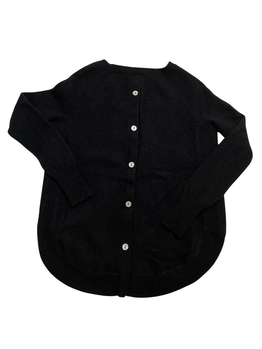 Peck&Peck Black Women's  2 ply cashmere Button-Back Sweater size S quiet luxury